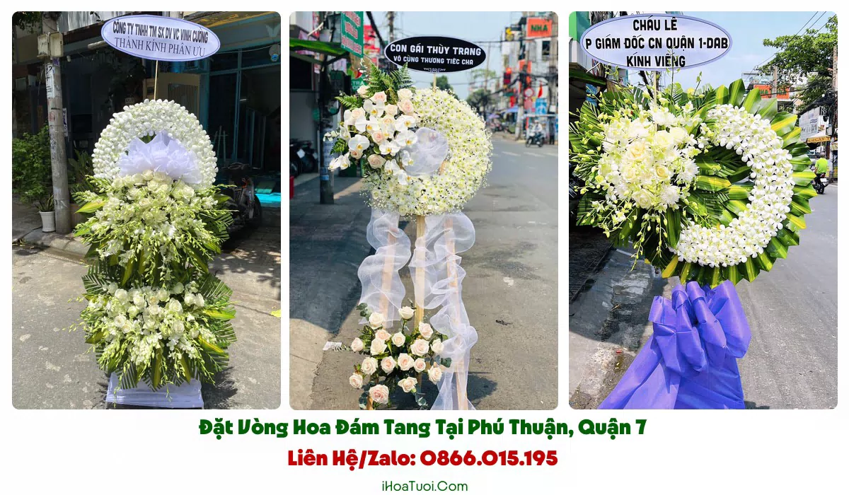Kệ hoa viếng lan hồ điệp trang trọng tại Phường Phú Thuận