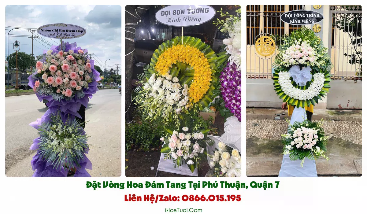 Shop giao vòng hoa viếng đúng giờ tại Phường Phú Thuận
