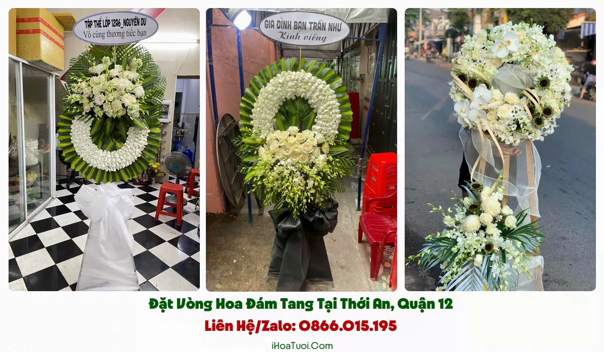 Kệ hoa viếng giản dị trang nghiêm tại Phường Thới An