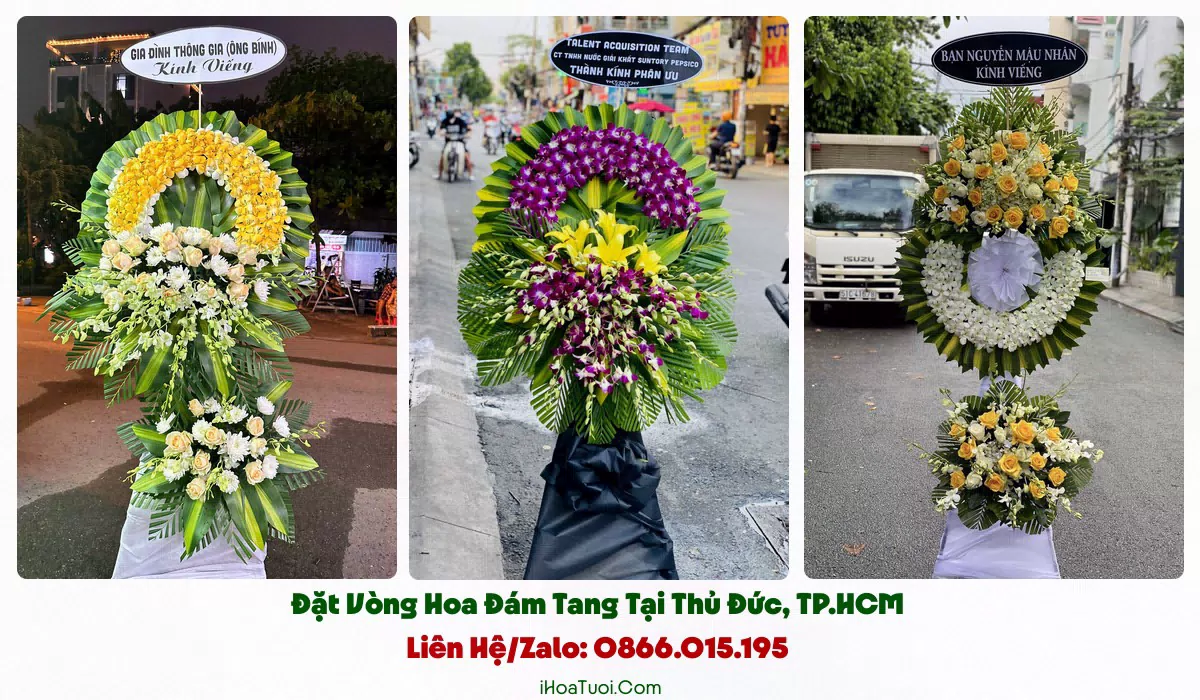 Vòng hoa đám tang Phường Thủ Đức nhiều kiểu dáng