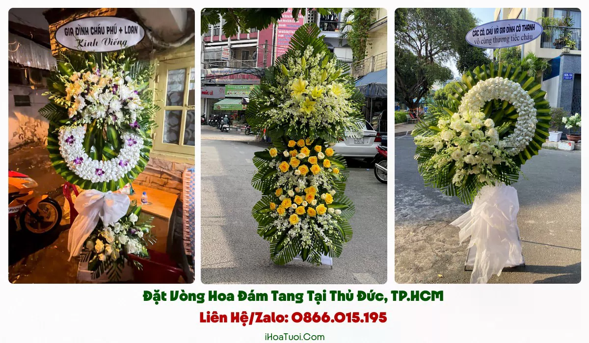 Kệ hoa viếng trang trọng theo mối quan hệ tại Phường Thủ Đức