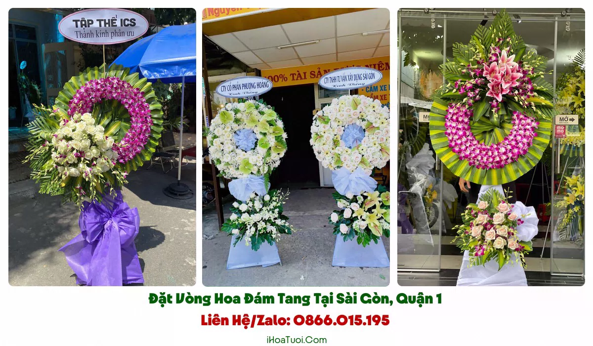 Các mẫu vòng hoa, kệ hoa viếng đám tang tại Phường Sài Gòn