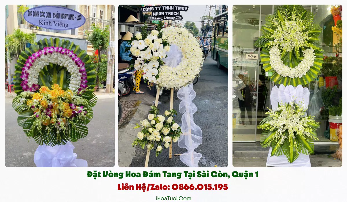 Shop giao vòng hoa đám tang đúng giờ tại Phường Sài Gòn