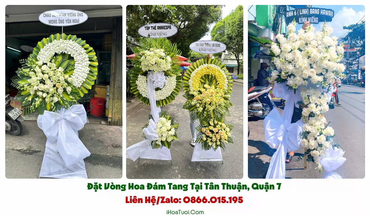Các loại vòng hoa viếng đám tang Tân Thuận