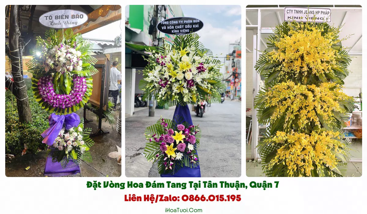 Giao vòng hoa đám tang khắp khu vực Tân Thuận