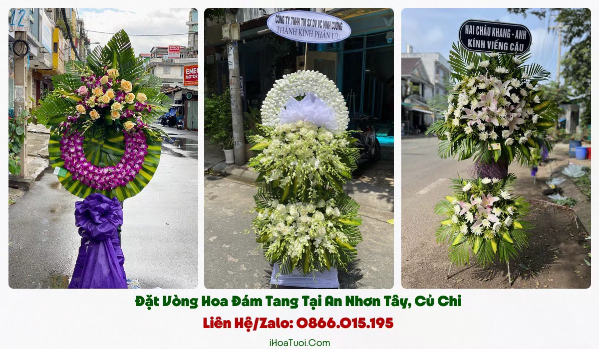 Giao vòng hoa đám tang đúng giờ tại Xã An Nhơn Tây