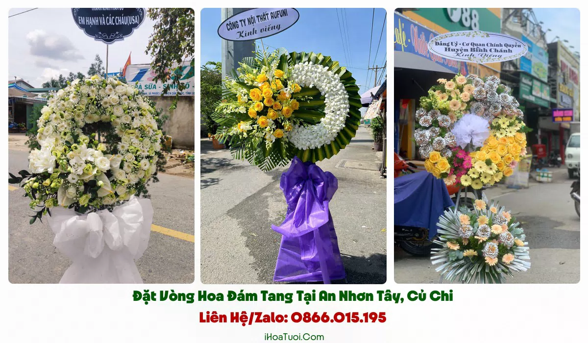 Giao vòng hoa đám tang khắp Xã An Nhơn Tây và vùng lân cận