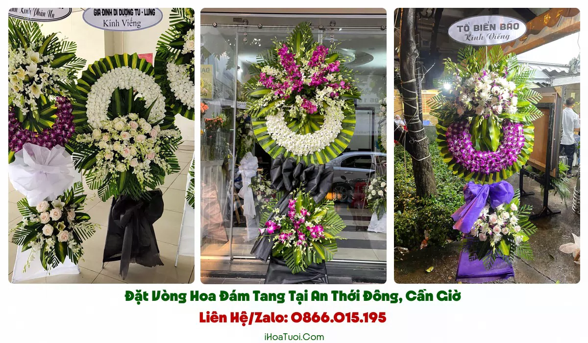 Vòng hoa tang lễ trang nghiêm hợp phong tục sông nước tại Xã An Thới Đông
