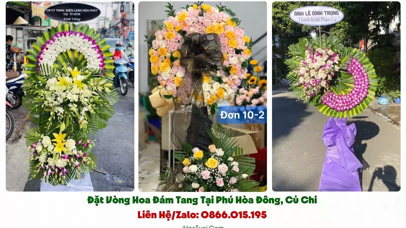 Đặt Vòng Hoa Đám Tang Xã Phú Hòa Đông, TP.HCM (Huyện Củ Chi Cũ)