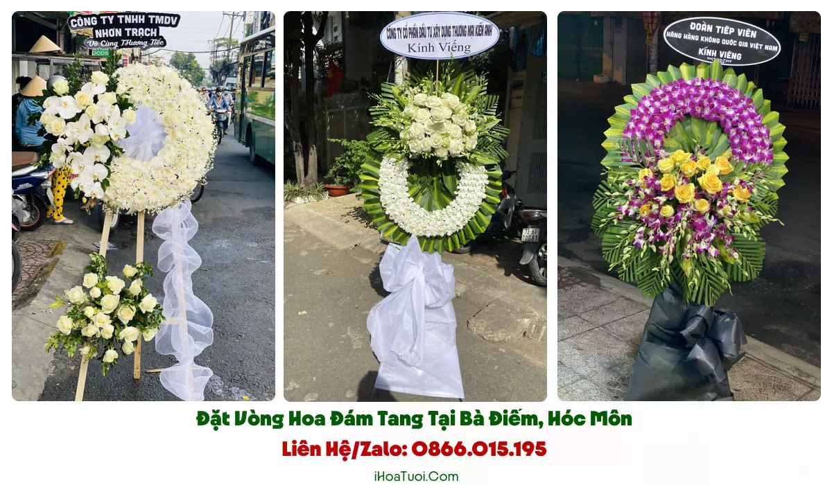 Giao vòng hoa viếng đám tang đúng giờ tại Xã Bà Điểm
