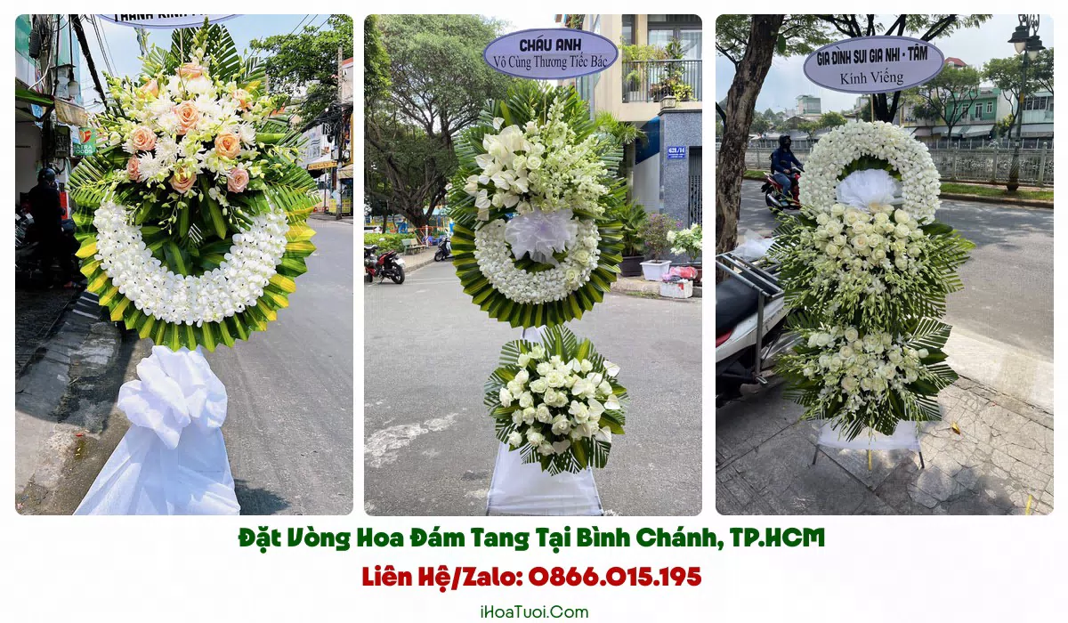 Vòng hoa tang lễ trang nghiêm hợp phong tục tại Xã Bình Chánh