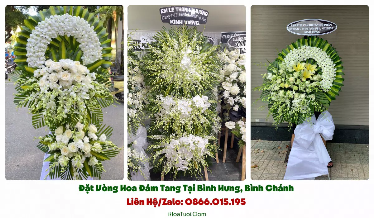 Các loại vòng hoa đám tang tại Xã Bình Hưng