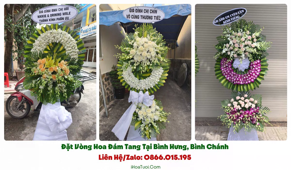 Vòng hoa tang lễ trang nghiêm hợp phong tục tại Xã Bình Hưng