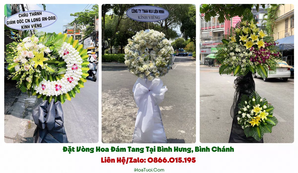 Giao vòng hoa đám tang đúng giờ tại Xã Bình Hưng
