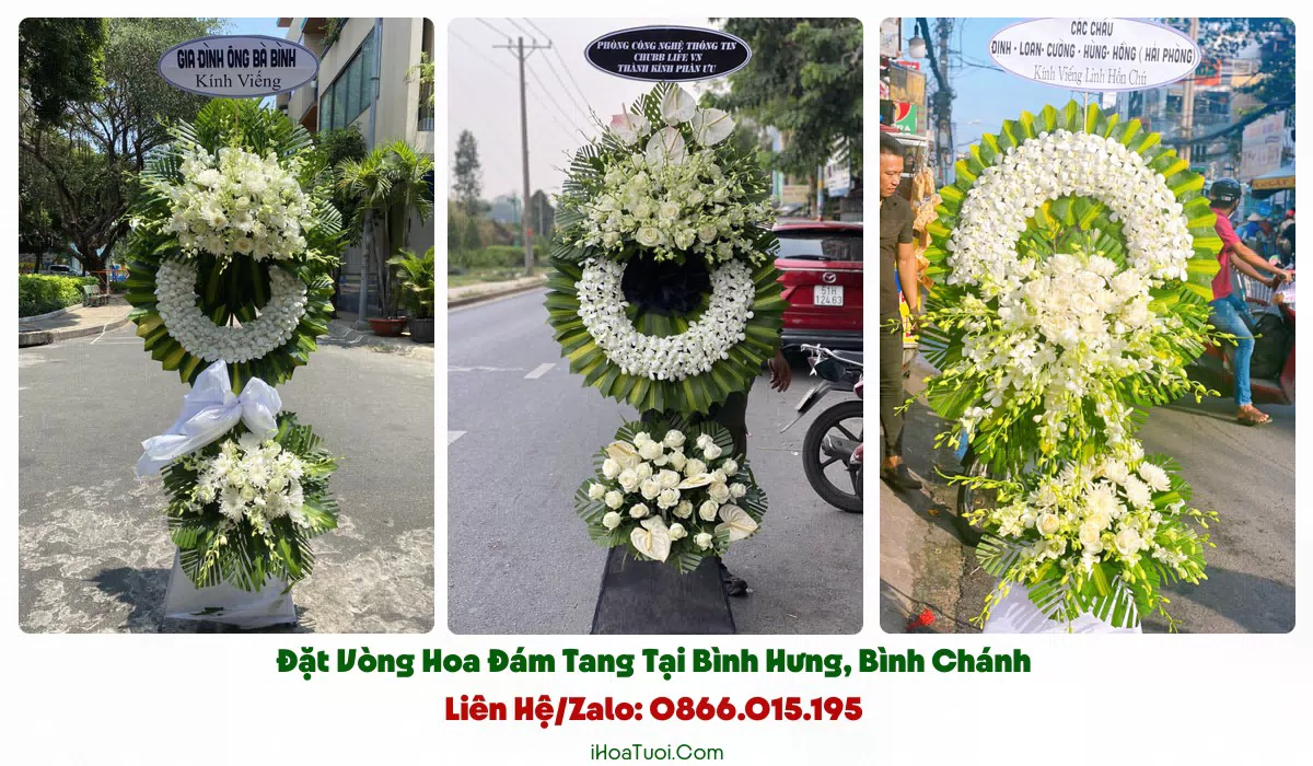Giao vòng hoa đám tang khắp Xã Bình Hưng và vùng lân cận