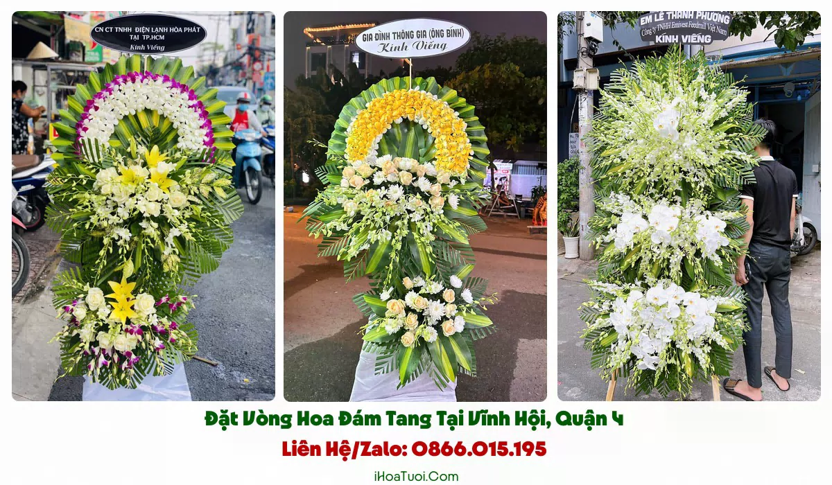 Các loại vòng hoa viếng đám tang Vĩnh Hội