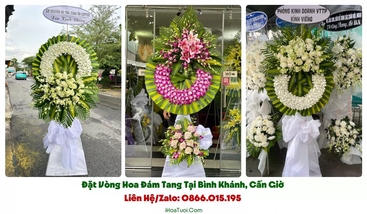 Giao vòng hoa đám tang đúng giờ tại Xã Bình Khánh