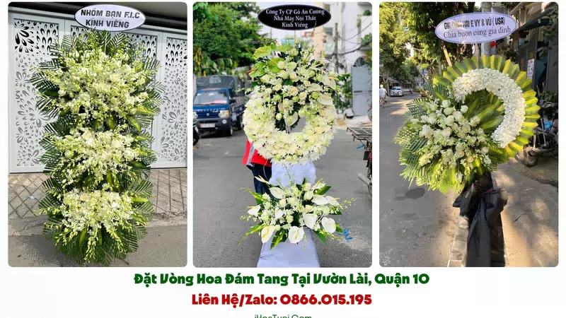 Vòng Hoa Viếng Đám Tang Phường Vườn Lài, TP.HCM (Quận 10 Cũ)