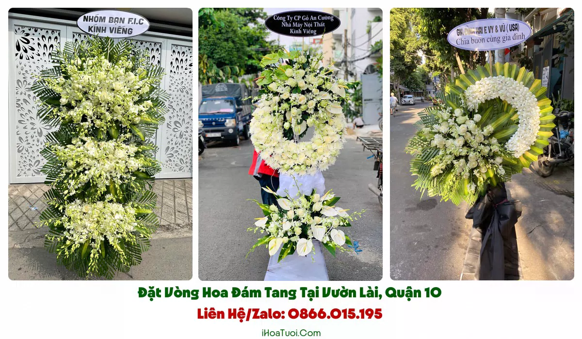 Vòng Hoa Viếng Đám Tang Phường Vườn Lài, TP.HCM (Quận 10 Cũ)