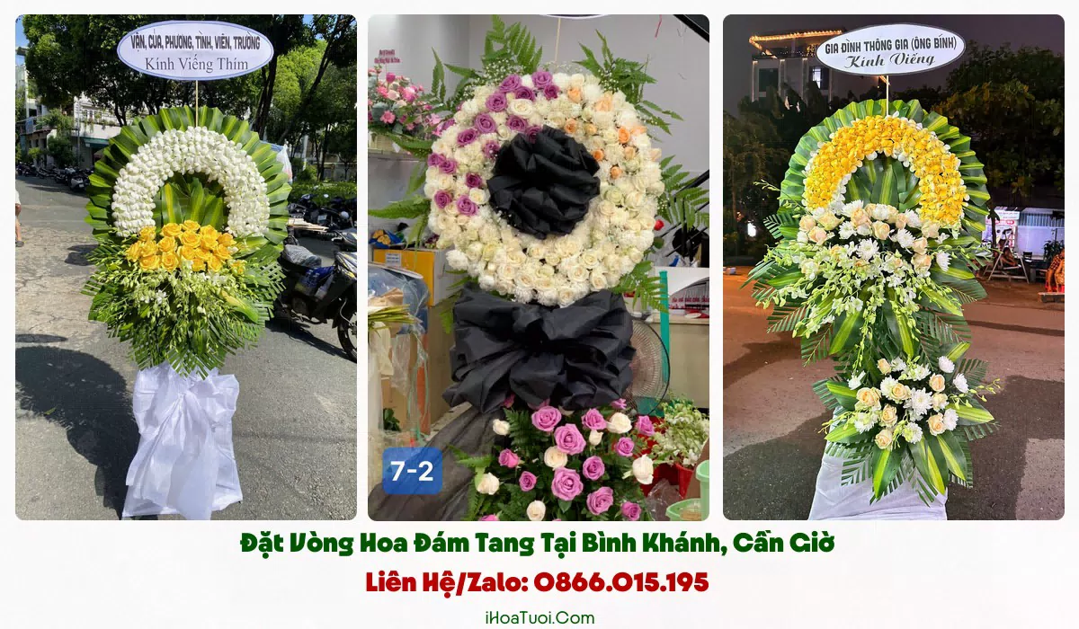 Giao vòng hoa đám tang khắp khu vực Xã Bình Khánh