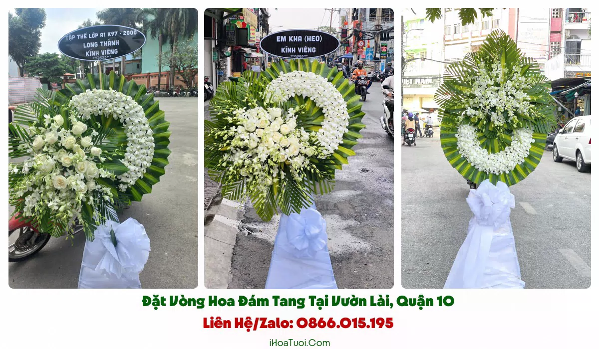 Các loại vòng hoa viếng đám tang Vườn Lài