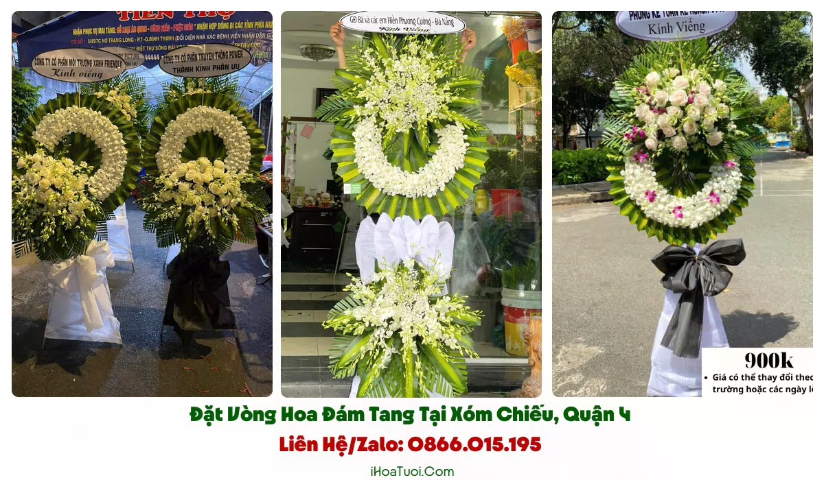 Đặt Vòng Hoa Tang Lễ Phường Xóm Chiếu, TP.HCM (Quận 4 Cũ)
