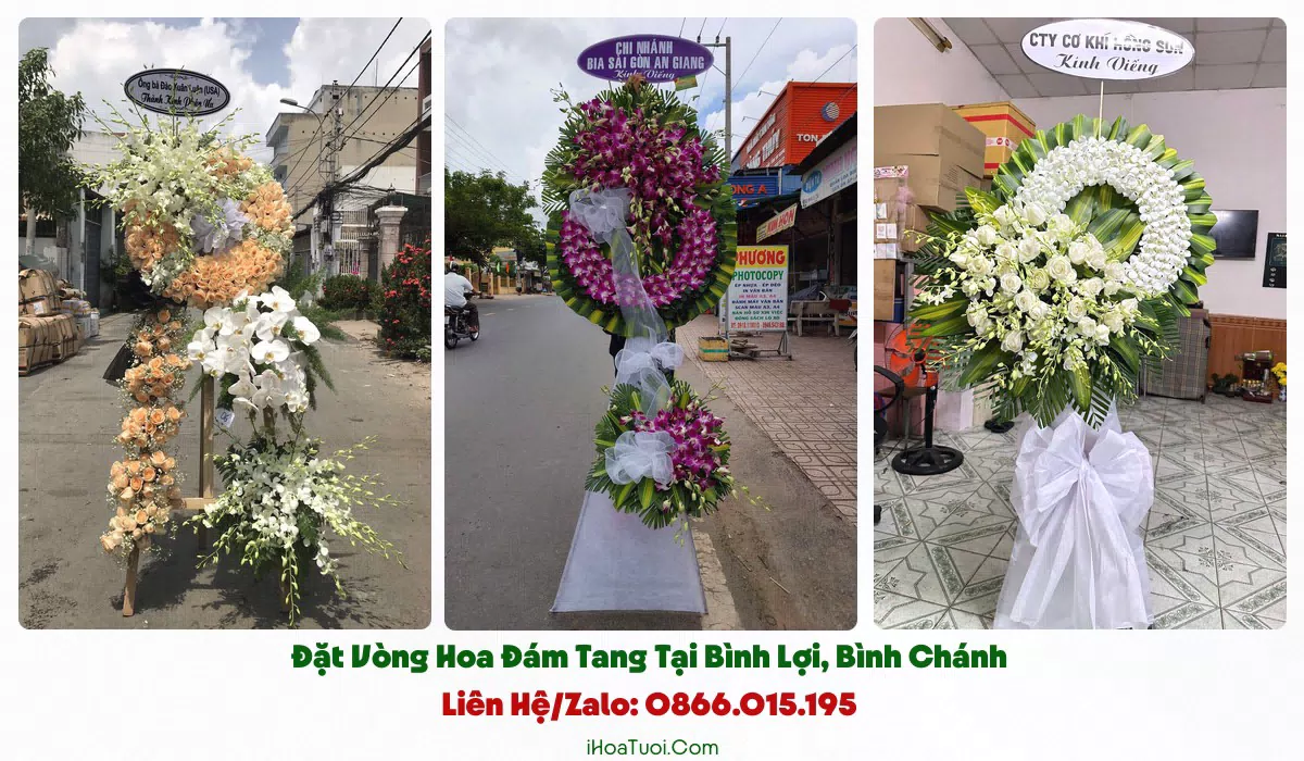 Giao vòng hoa đám tang khắp khu vực Xã Bình Lợi