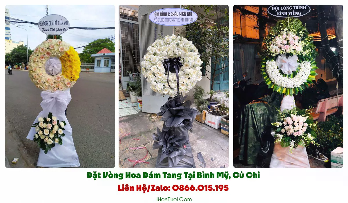 Giao vòng hoa đám tang đúng giờ tại Xã Bình Mỹ