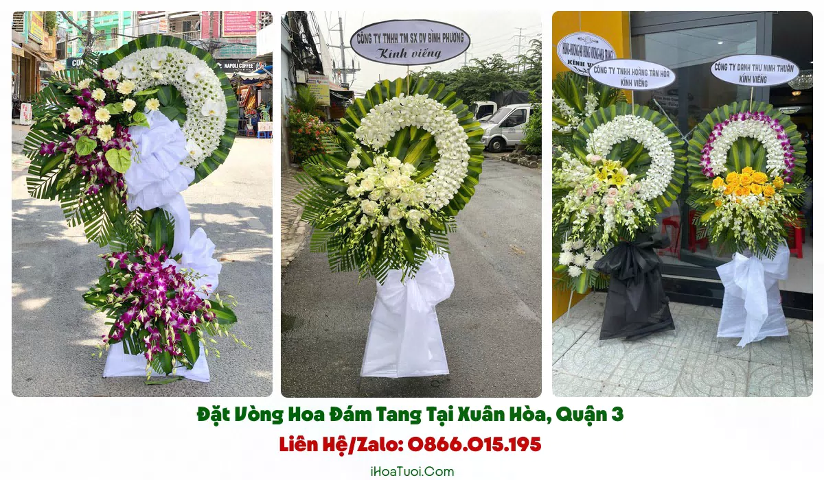 Đặt Vòng Hoa Đám Tang Phường Xuân Hòa, TP.HCM (Quận 3 Cũ)