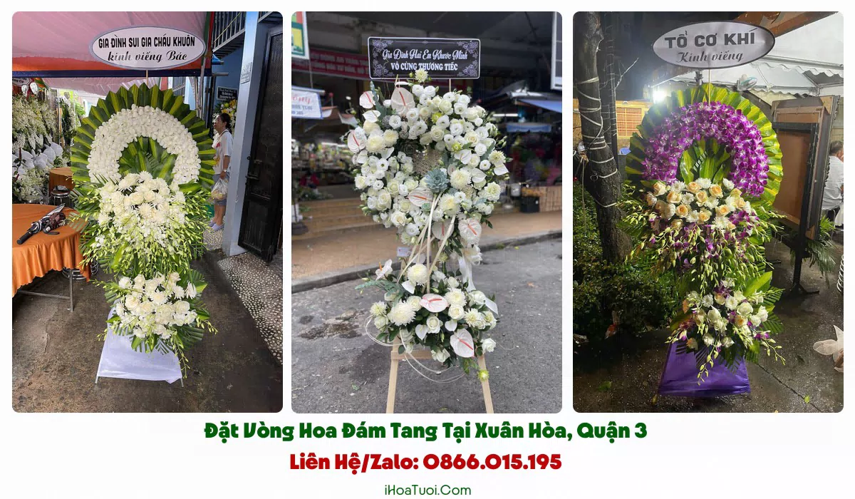 Giao vòng hoa đám tang khắp khu vực Xuân Hòa