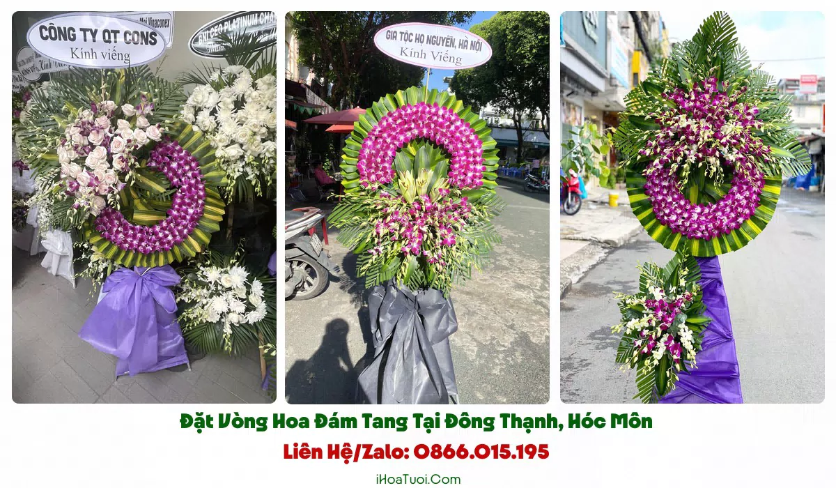 Vòng hoa viếng trang nghiêm giao tại Xã Đông Thạnh