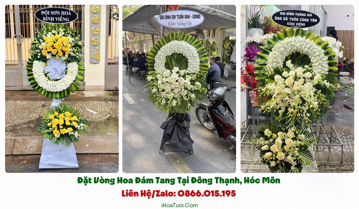 Giao vòng hoa đám tang khắp khu vực Xã Đông Thạnh