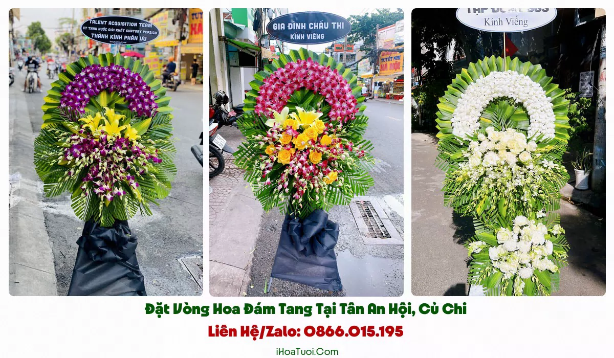 Giao vòng hoa tang lễ đúng giờ tại xã Tân An Hội