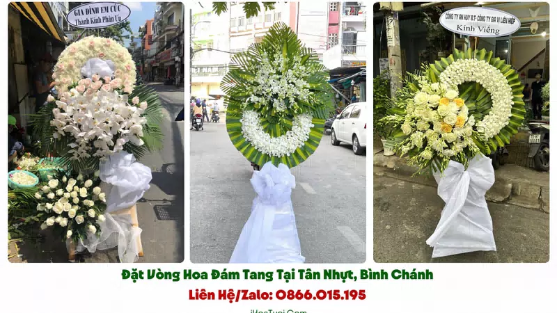 Vòng Hoa Viếng Đám Tang Xã Tân Nhựt, TP.HCM (Huyện Bình Chánh Cũ)