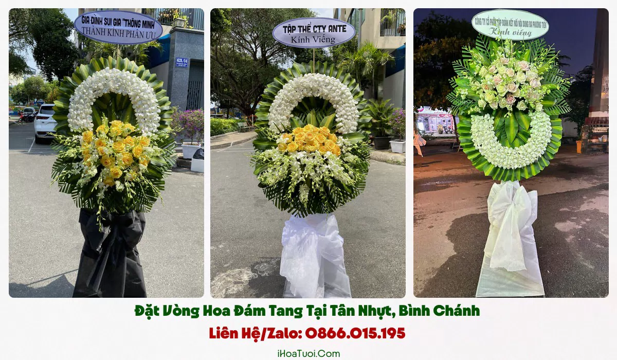 Các loại vòng hoa đám tang xã Tân Nhựt