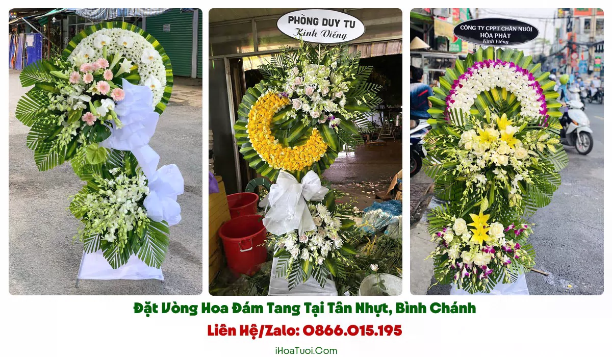 Giao vòng hoa đám tang đúng giờ tại xã Tân Nhựt