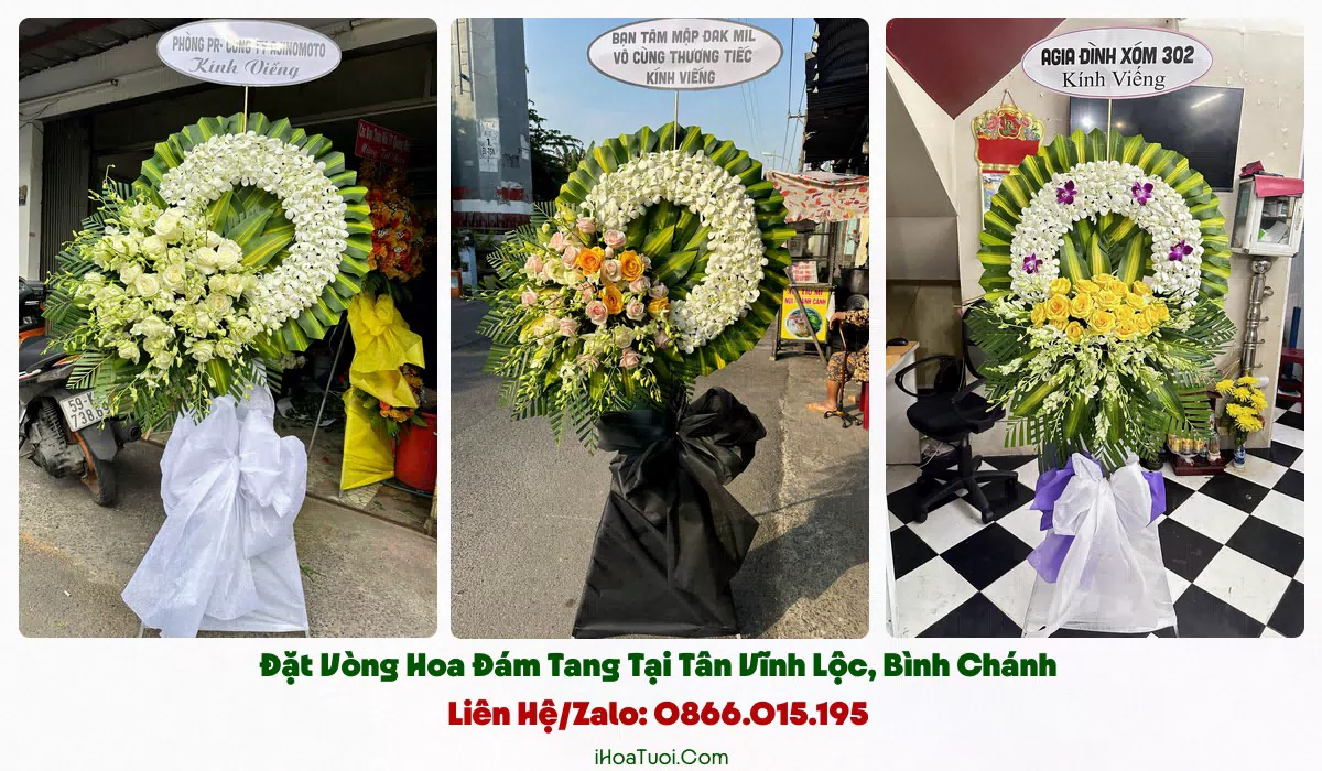Các loại vòng hoa tang lễ xã Tân Vĩnh Lộc
