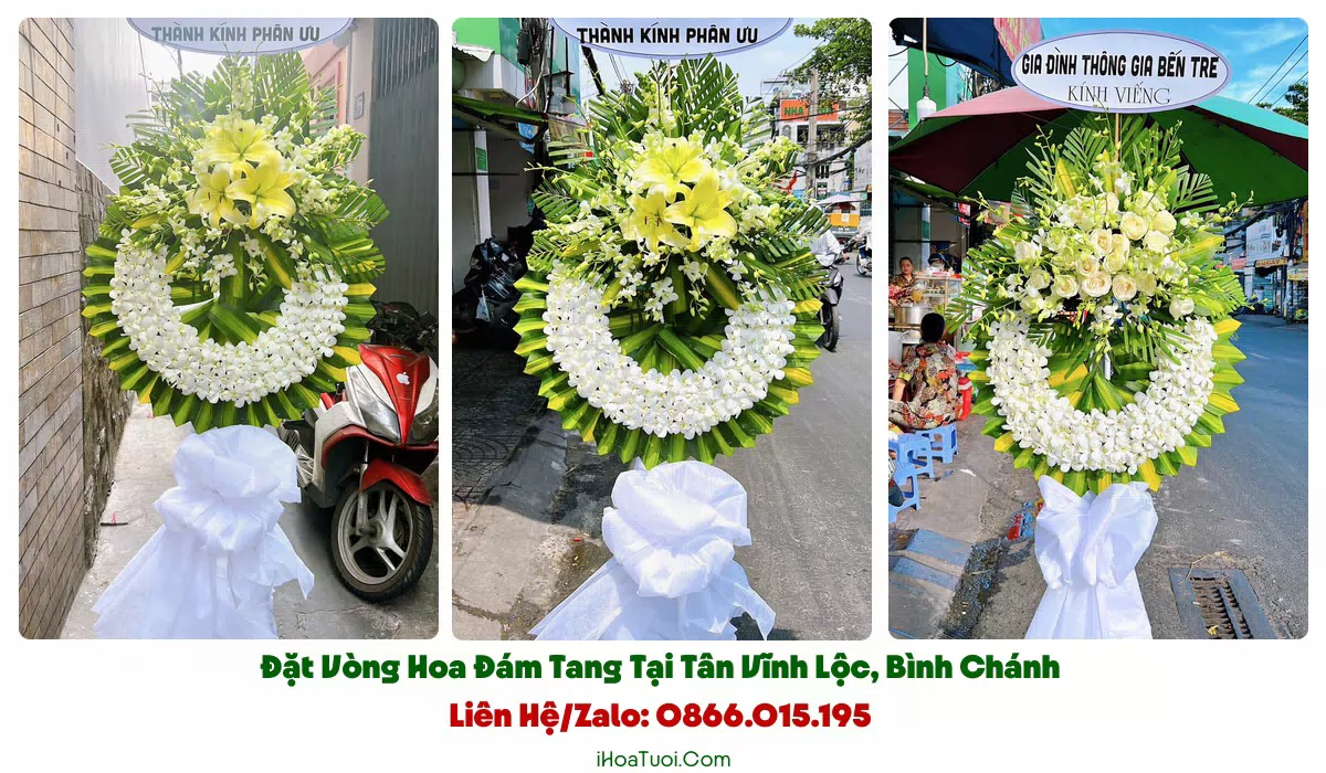 Giao vòng hoa tang lễ đúng giờ tại xã Tân Vĩnh Lộc