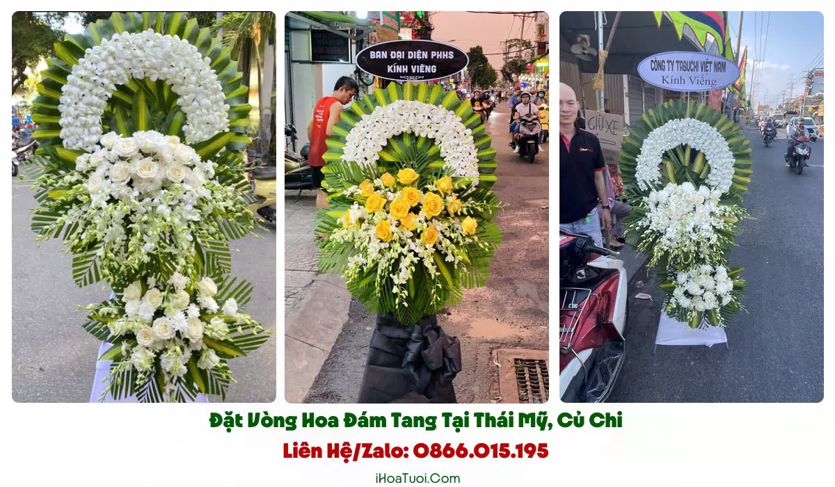 Các loại vòng hoa đám tang xã Thái Mỹ