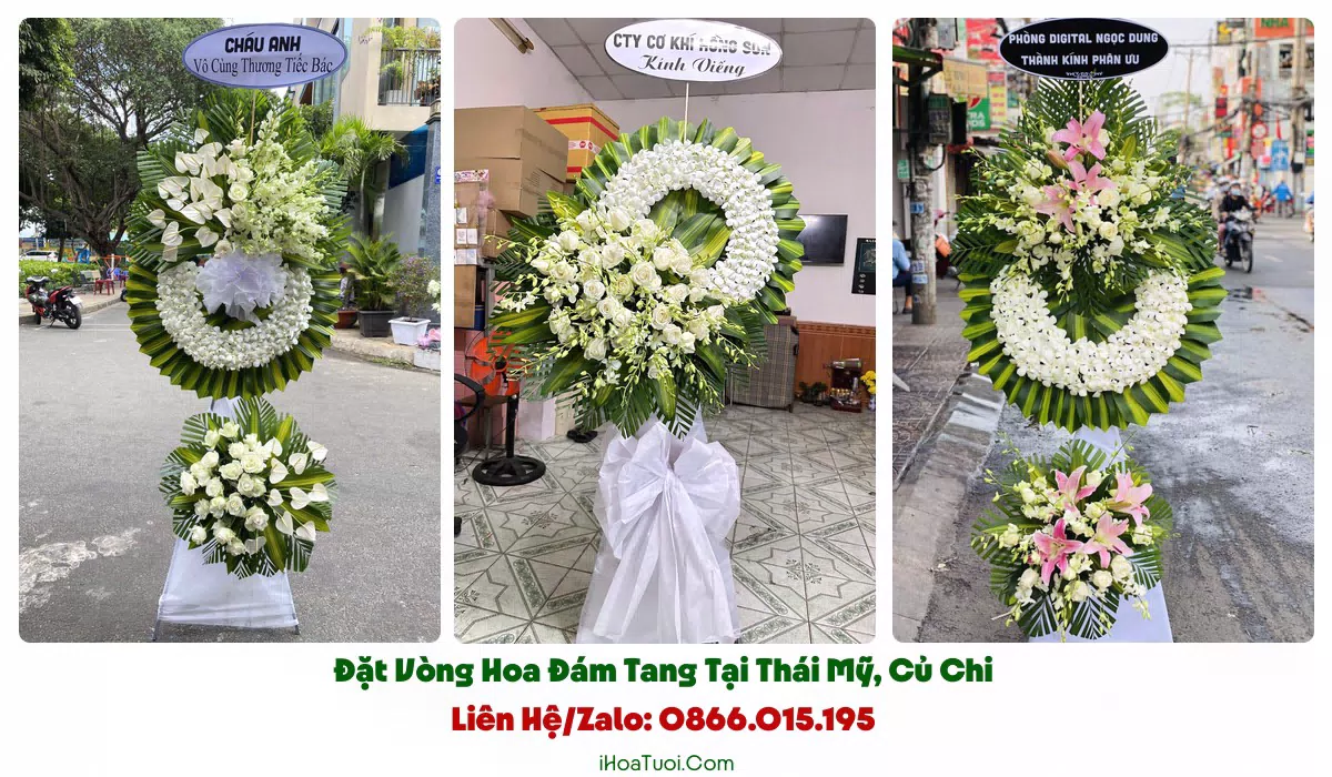 Giao vòng hoa đám tang đúng giờ tại xã Thái Mỹ
