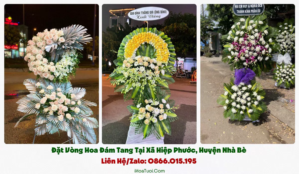 Các mẫu vòng hoa viếng tang lễ tại Xã Hiệp Phước