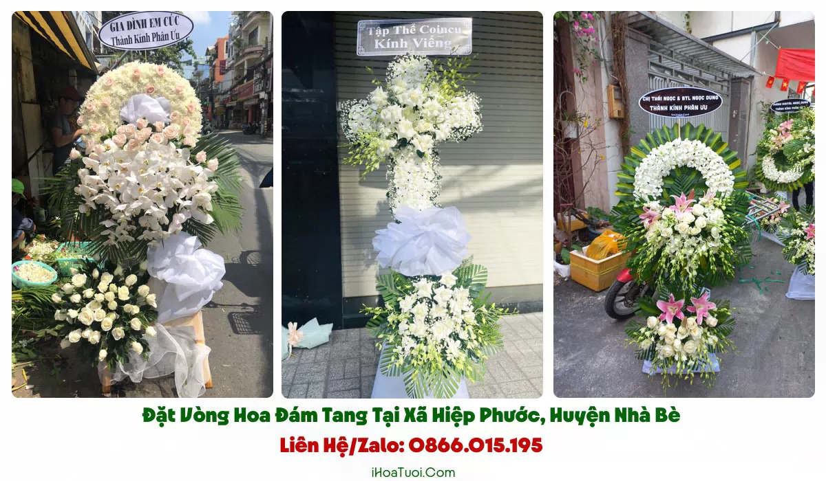 Giao vòng hoa đám tang đúng giờ tại Xã Hiệp Phước