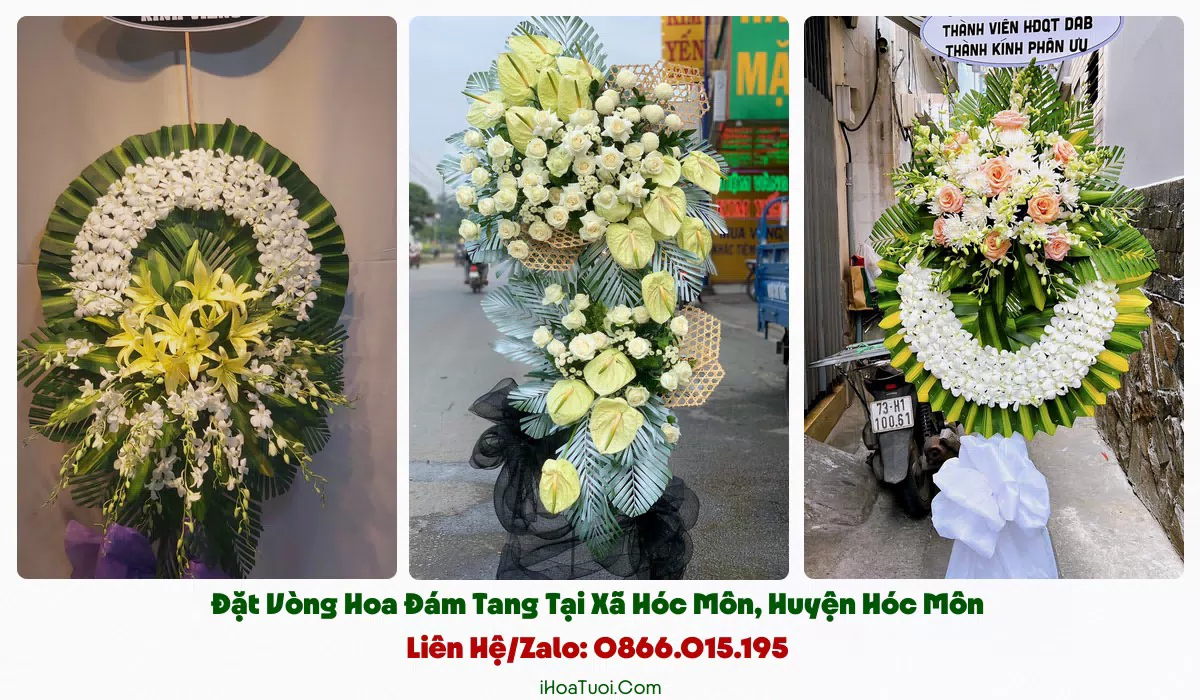 Các mẫu vòng hoa viếng đám tang tại Xã Hóc Môn