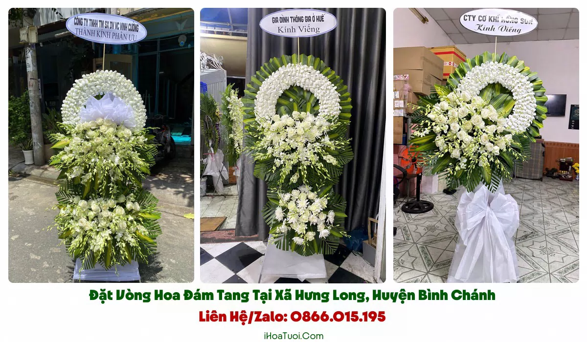 Các mẫu vòng hoa viếng đám tang tại Xã Hưng Long