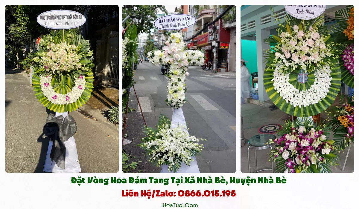 Các mẫu vòng hoa viếng đám tang tại Xã Nhà Bè