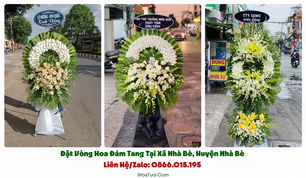 Giao vòng hoa đám tang đúng giờ tại Xã Nhà Bè