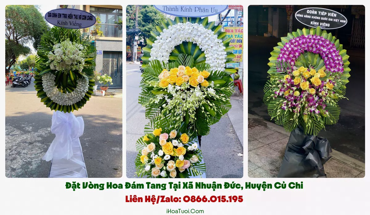 Giao vòng hoa đám tang đúng giờ tại Xã Nhuận Đức