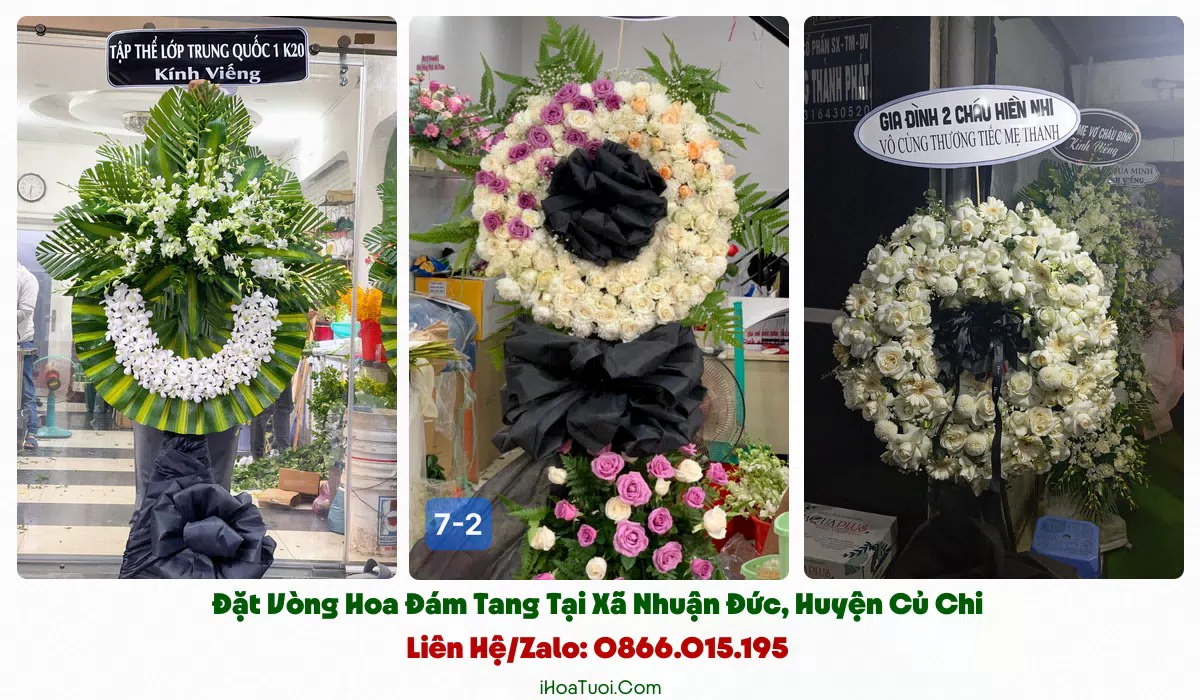 Vòng hoa tang lễ giao khắp Xã Nhuận Đức và khu lân cận