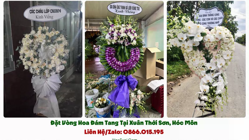 Vòng Hoa Viếng Đám Tang Xã Xuân Thới Sơn, TP.HCM (Hóc Môn Cũ)