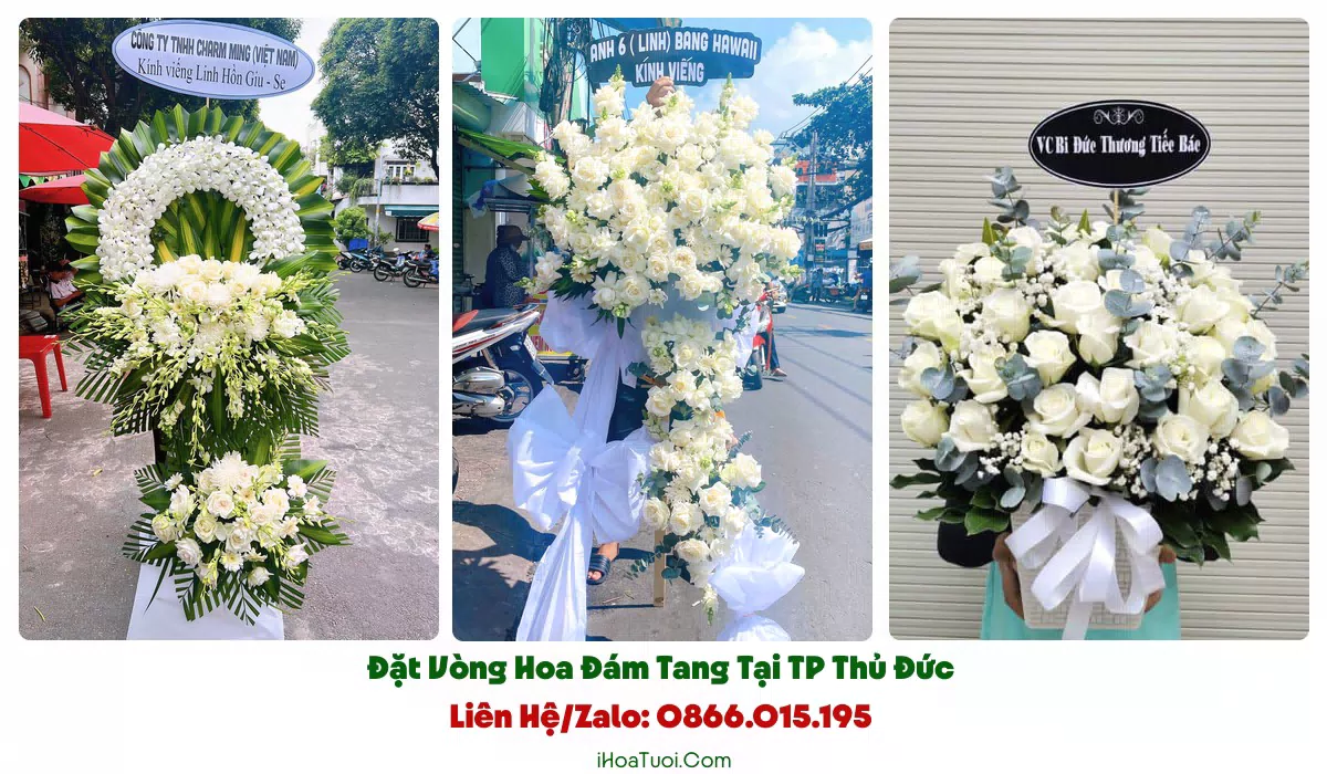 Vòng hoa đám tang TP Thủ Đức các mẫu để chọn